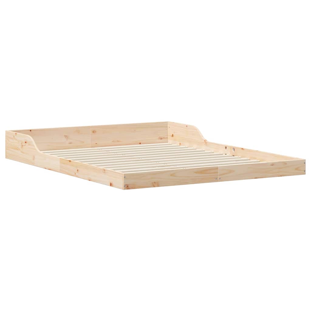 Bettgestell Braun 160 x 220 cm Massivholz Kiefer